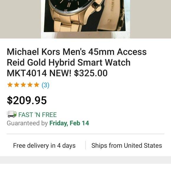 Mens Gold Michael Kors Hybrid Smart watch - Picture 4 of 6